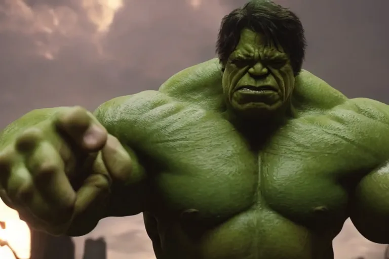 Prompt: film still of Lou Ferigno as hulk in avengers infinity war