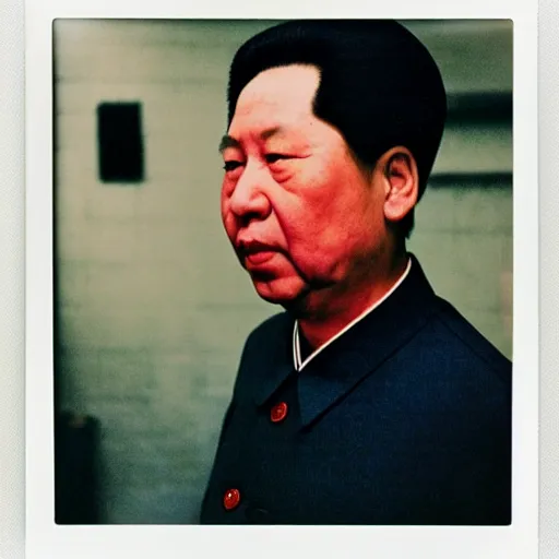 Image similar to Mao Zedong, 90s polaroid, fashion photography, by Saul Leiter, Jamel Shabazz, Nan Goldin