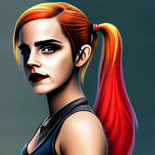 Image similar to Emma Watson as Harley Quinn