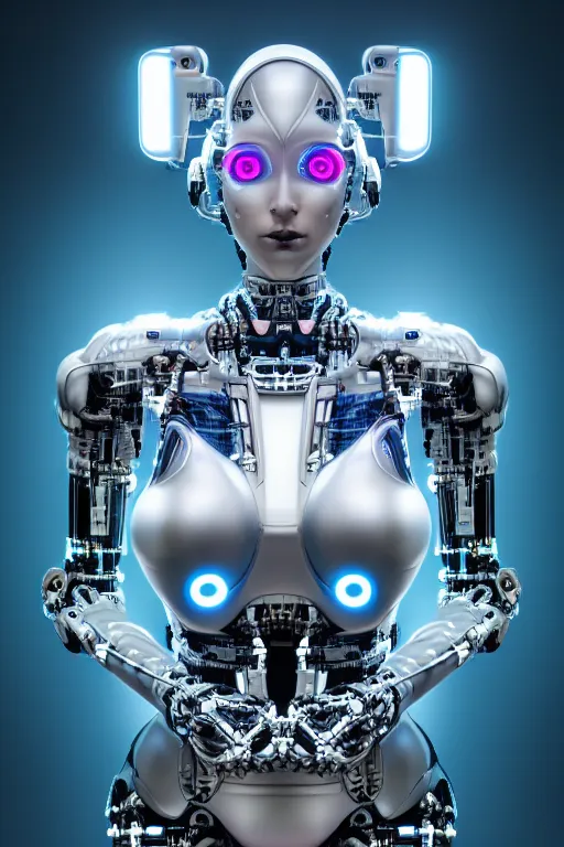 Image similar to detailed photo of the half - cybernetic robocatgirl, symmetry, awesome exposition, very detailed, highly accurate, intricate, professional lighting diffracted lightrays, 8 k, sense of awe, science magazine cover