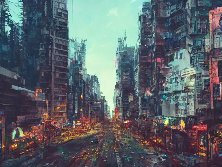 Image similar to Buenos Aires Cyberpunk Landscape, Protest on plaza de mayo, trending on artstation