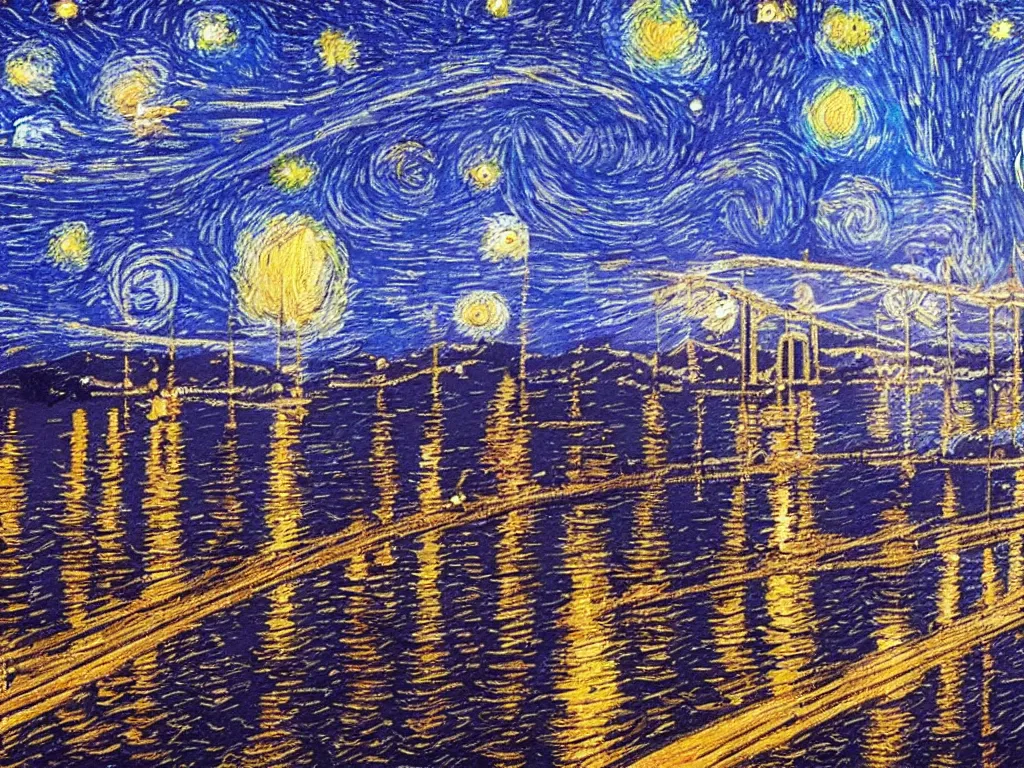 Prompt: San Francisco in the style of starry night