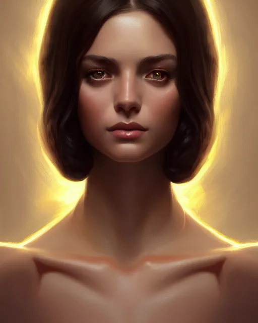 Prompt: symmetry portrait of brunette princess, glam, deco, glowing skin, intricate, elegant, highly detailed, digital painting, artstation, concept art, smooth, sharp focus, illustration, art by artgerm and greg rutkowski and fra angelico and unreal engine 5