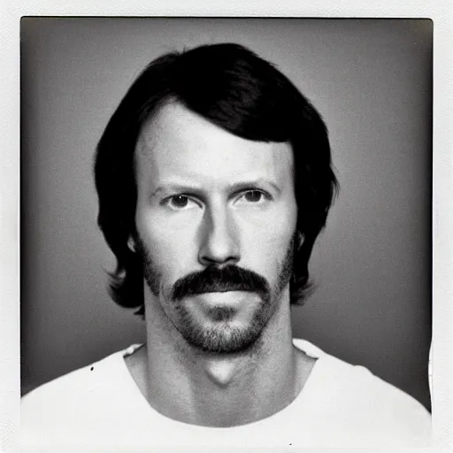 Image similar to Mugshot Portrait of Kip Dynamite, taken in the 1970s, photo taken on a 1970s polaroid camera, grainy, real life, hyperrealistic, ultra realistic, realistic, highly detailed, epic, HD quality, 8k resolution, body and headshot, film still, front facing, front view, headshot and bodyshot, detailed face, very detailed face