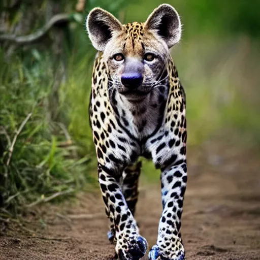 Image similar to half jaguar, half hyena