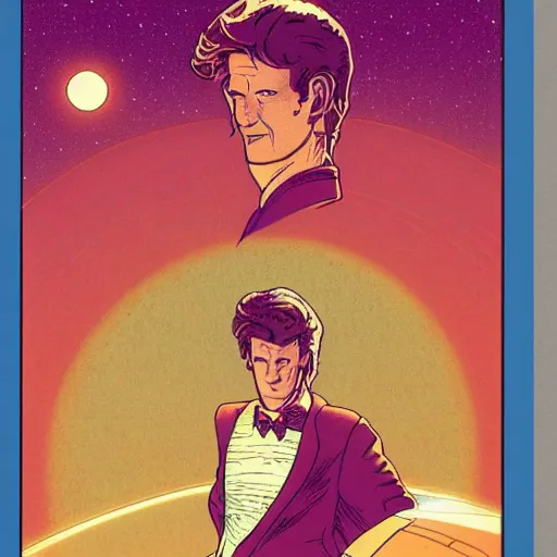 Image similar to matt smith retro minimalist portrait moebius starwatcher comic by jean giraud, 8 k