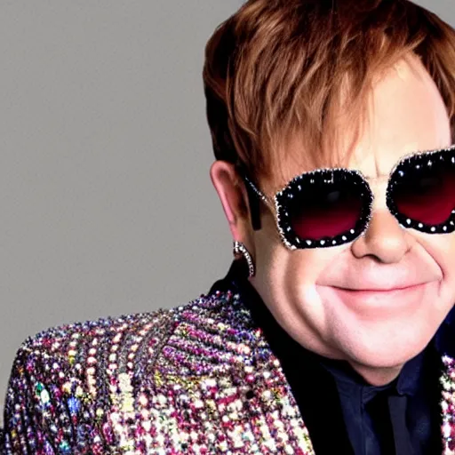 Image similar to thumbs up from Elton John, insane detailed photorealistic photo,