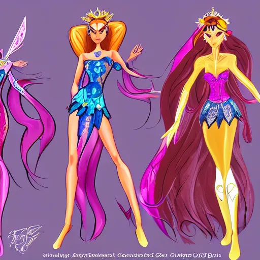 Image similar to winx warrior concept art