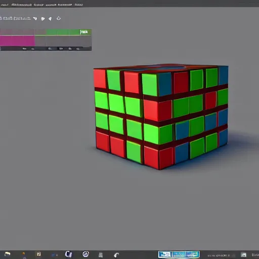 Prompt: Blender screenshot of the default cube.