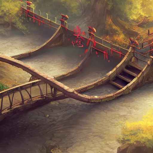 Image similar to brother grimms samurai temple bridge digital art, irina french, heraldo ortega, mandy jurgens golden ratio, art canvas, award winning, masterpiece, trending on artstation, 8 k 1 5 0 mpx