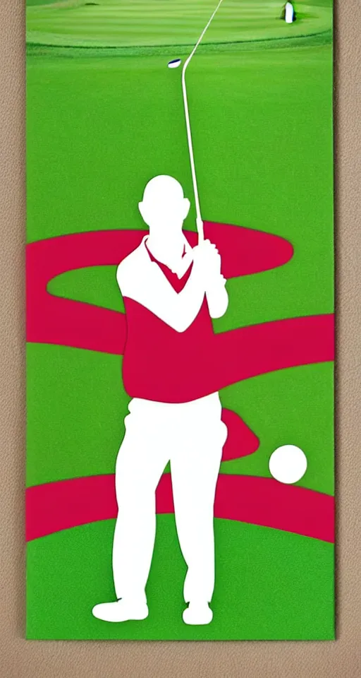 Image similar to a beautiful graphic design, simple, a golf themed greeting card that says,