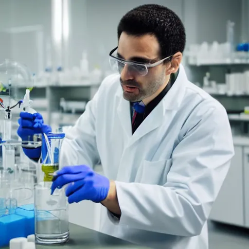 Image similar to photo where a scientist appears in a laboratory