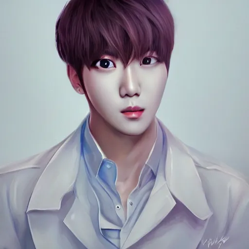 Image similar to jin from bts, elegant, ultra highly detailed, digital painting, smooth, sharp focus, artstation, art by Ina Wong