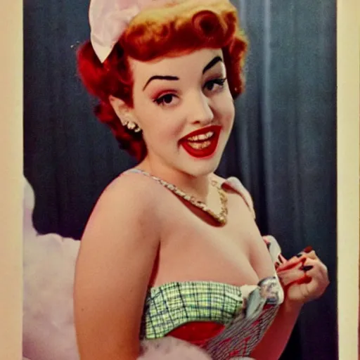 Prompt: melanie martinez pin up, award winning, 1 9 5 0 s