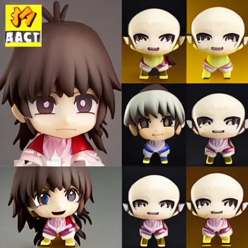 Prompt: face detailing wizard in the style of nendoroid and chibi, eyes in the style of nendoroid