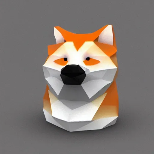 Prompt: Low-Poly Shiba Inu 3d art