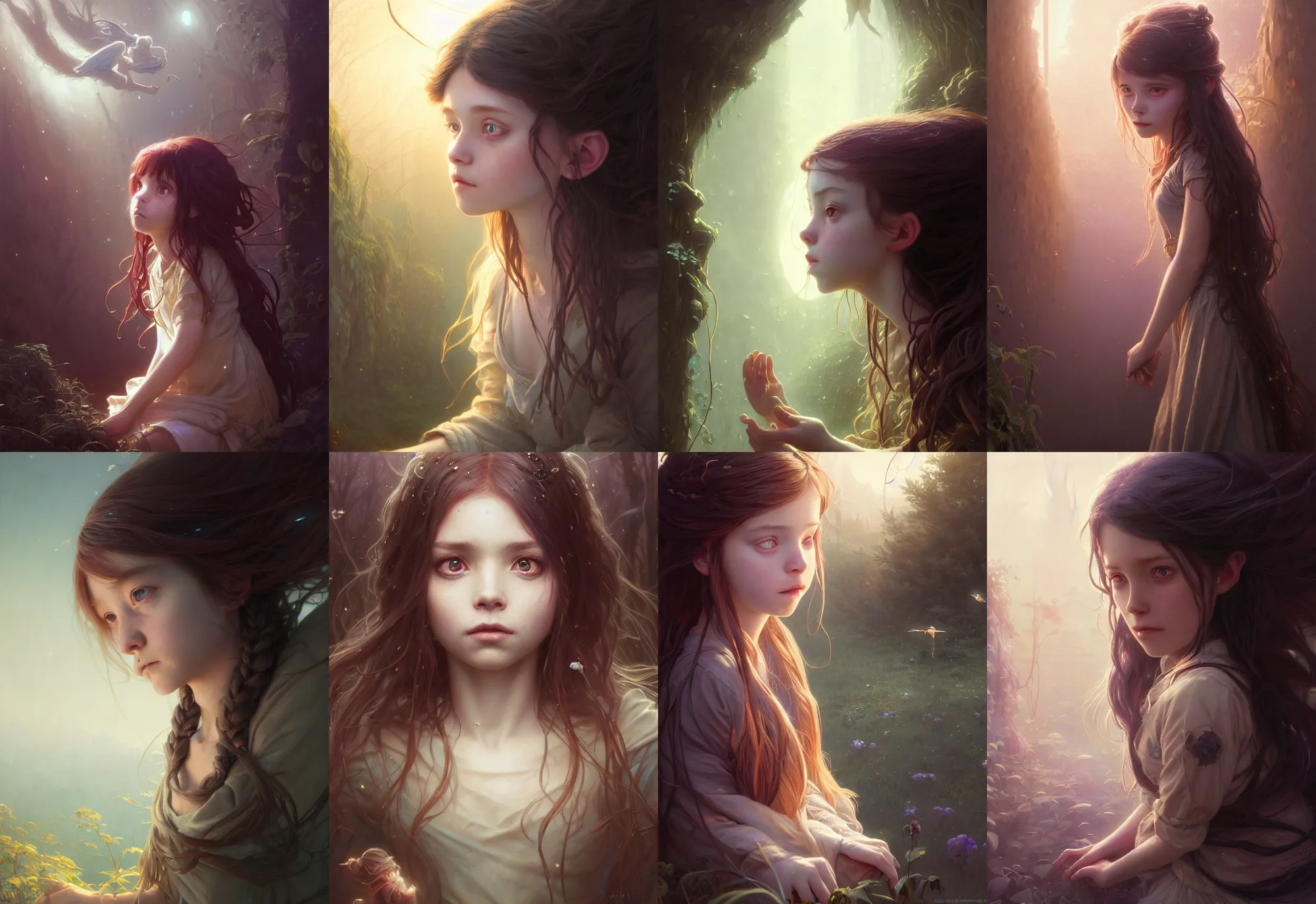 Prompt: highly detailed portrait of a frightened little girl with long hairs, stephen bliss, unreal engine, fantasy art by greg rutkowski, loish, rhads, ferdinand knab, makoto shinkai and lois van baarle, ilya kuvshinov, rossdraws, tom bagshaw, alphonse mucha, global illumination, radiant light, detailed and intricate environment