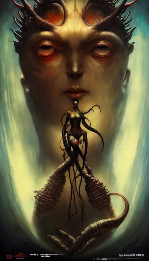 Image similar to exquisite imaginative imposing weird creature movie poster art humanoid anime movie art by : : weta studio tom bagshaw james jean frank frazetta