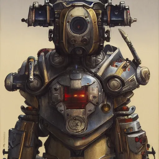 Image similar to wearing warhammer 4 0 0 0 0 emperor armor realistic cyborg anthropomorphic shiba inu scifi cyberpunk, portrait art by donato giancola and greg rutkowski, vintage retro scifi, realistic face, digital art, trending on artstation, symmetry