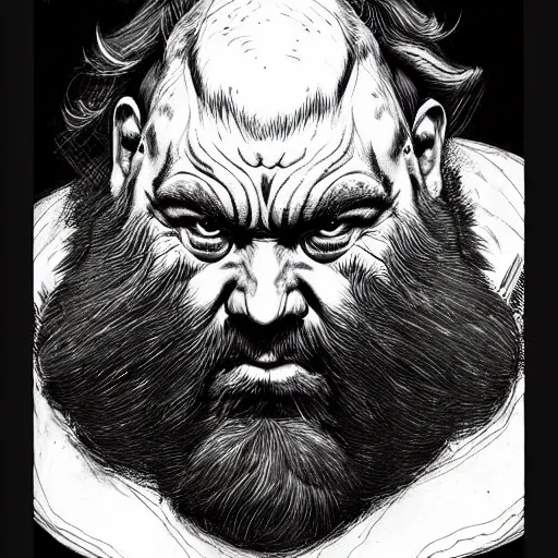 Image similar to portrait painting of a dwarven berserker, sharp focus, award - winning, trending on artstation, masterpiece, highly detailed, intricate. art by guido crepax