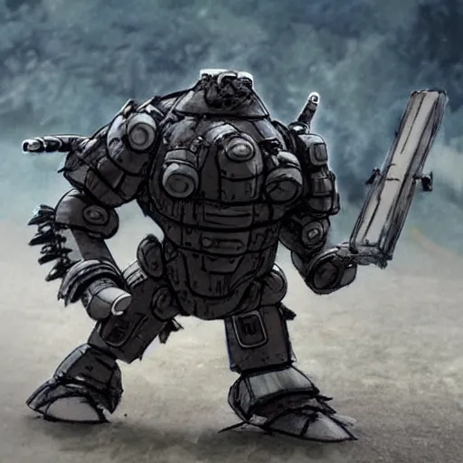 Prompt: photo of a tardigrade mech warrior