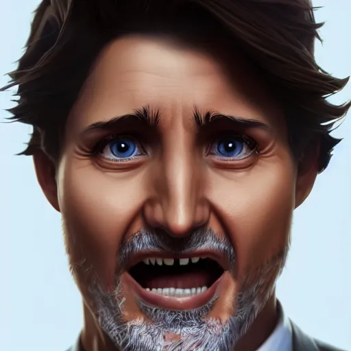 Image similar to an evil Justin Trudeau, made by Stanley Artgerm Lau, WLOP, Rossdraws, ArtStation, CGSociety, concept art, cgsociety, octane render, trending on artstation, artstationHD, artstationHQ, unreal engine, 4k, 8k,