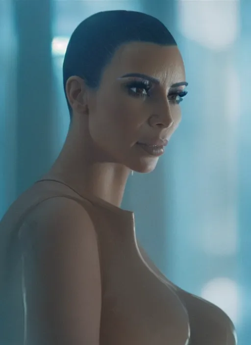 Image similar to film still of kim kardashian as Joi in Bladerunner 2049,