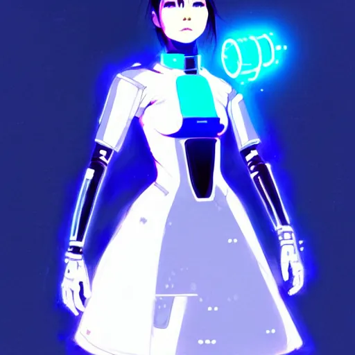 Prompt: a beautiful! bjork model, wearing futuristic cyber leather dress with glowing blue led lights, jrpg aztec street fashion, gapmoe yandere grimdark, trending on pixiv fanbox, painted by greg rutkowski makoto shinkai takashi takeuchi studio ghibli, akihiko yoshida