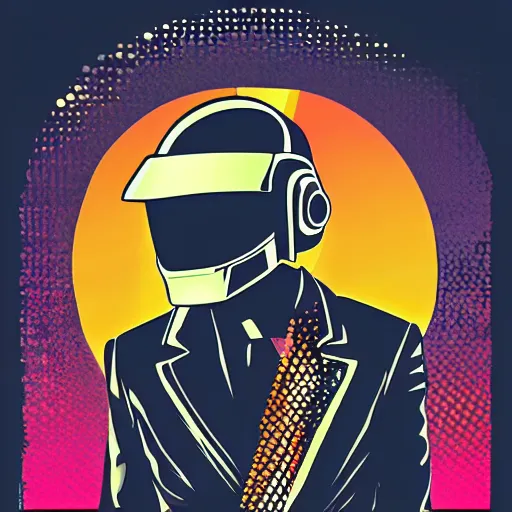 Image similar to daft punk concert in 1 bit art style