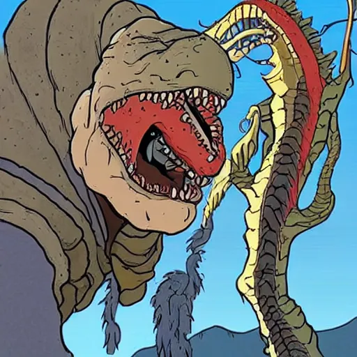 Image similar to tremors Saturday morning cartoon