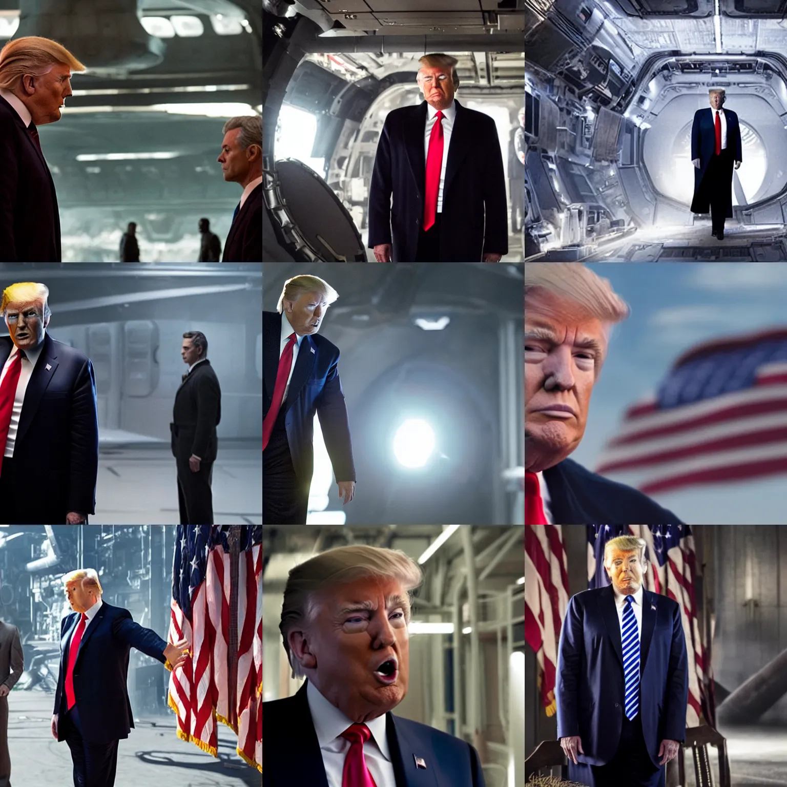 Prompt: Movie still of Donald Trump in The Expanse