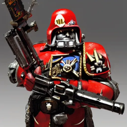 Image similar to winston churchill as a space marine, warhammer 40k, photograph, sharp focus