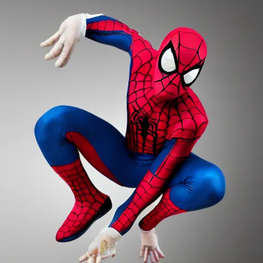 Prompt: Spiderman on ironman costume