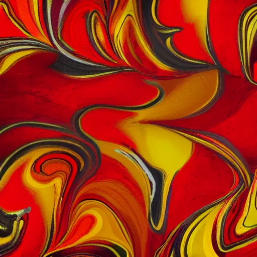 Image similar to red, yellow, orange, abstract painting, wallpaper pattern