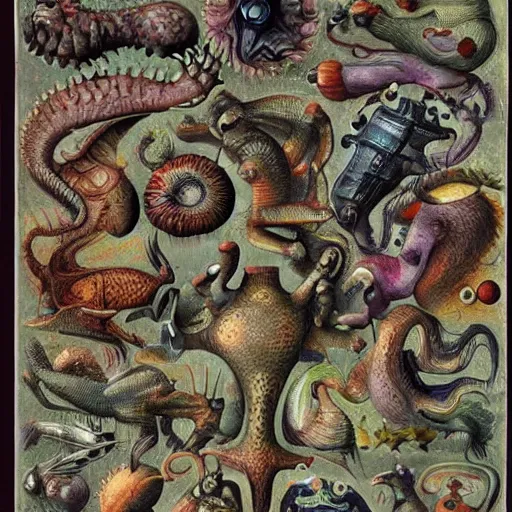 Image similar to bizarre bestiary of microcosmic creatures