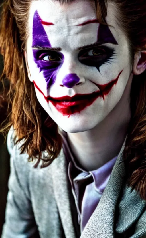 Image similar to Emma Watson as the Joker