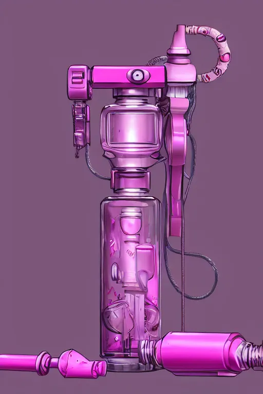 Image similar to Pink Vapor Inhalation Machine, fantasy, magic, ultra detailed, digital art, trending on artstation, illustration