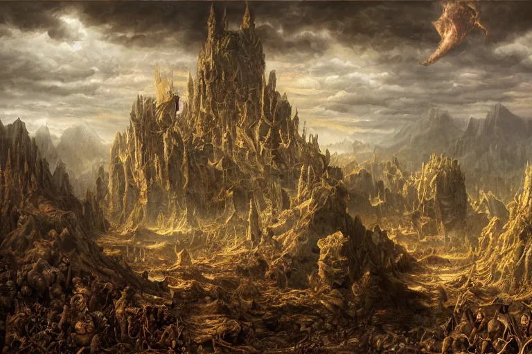 Image similar to A demonic cesspool of pure evil, hell, matte oil painting, highly detailed, astonishing detail