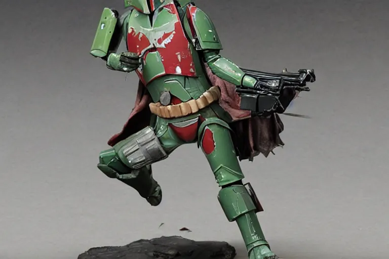 Prompt: battle damaged boba fett