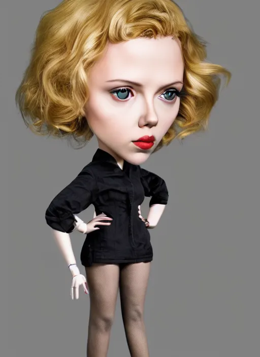 Prompt: scarlett johansson as a mark ryden doll, detailed digital art, trending on Artstation