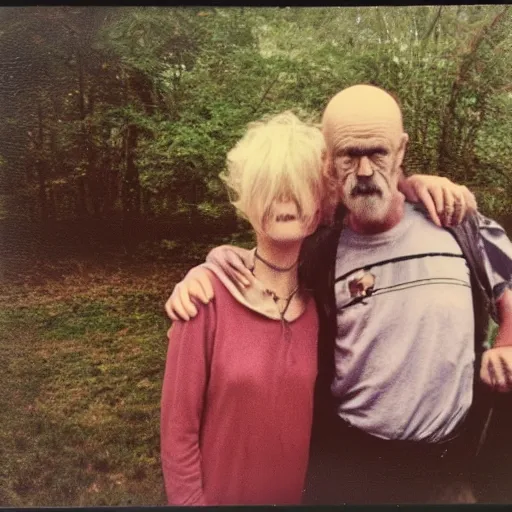 Image similar to found polaroid of weird trash humpers