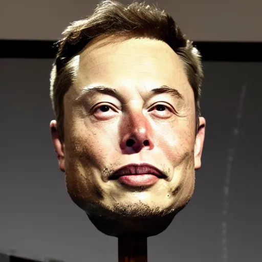 Image similar to elon musk giant fossil head found in excavation