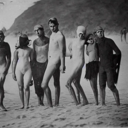 Image similar to vampires at the beach, los angeles, 1 9 2 0