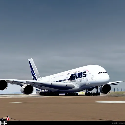 Prompt: Airbus A380 with 10 engines at the airport during daytime real image , photorealistic
