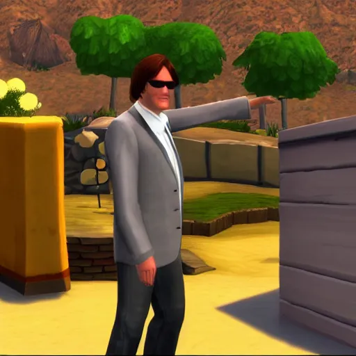 Prompt: quentin tarantino in the video game sims