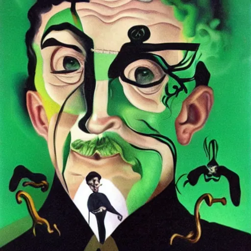 Prompt: salvador dali as the riddler