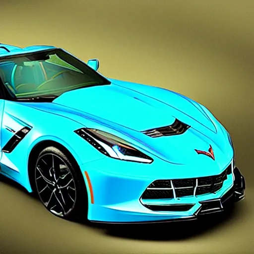 Prompt: a small dark luminous turquoise color liquid water sculpture is hybrid of a corvette convertible, luminous turquoise color liquid water masquerades as a corvette convertible, viscous, reflective, monochromatic, digital art