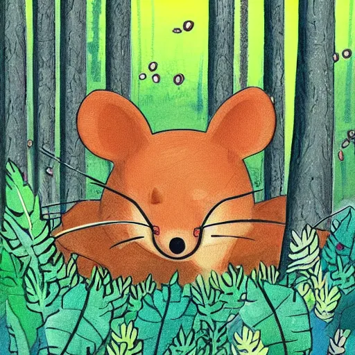 Prompt: maus in forest, by rivuletpaper, rivuletpaper art, Pinterest rivuletpaper, very detailed,