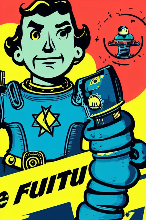 Image similar to fallout 7 6 retro futurist illustration art by butcher billy, sticker, colorful, illustration, highly detailed, simple, smooth and clean vector curves, no jagged lines, vector art, smooth andy warhol style