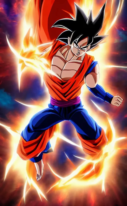 goku super saiyan 5, epic poster, storm in the, Stable Diffusion